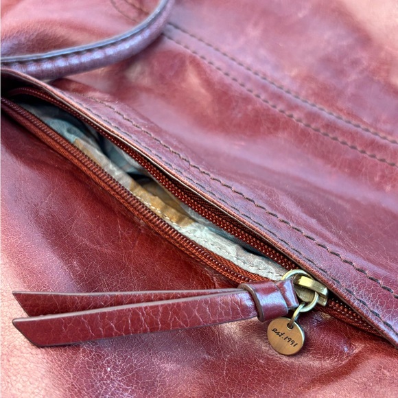 Vintage HOBO “Lennon” Deep Burgundy Leather Satchel w/ Tassel - Picture 11 of 14